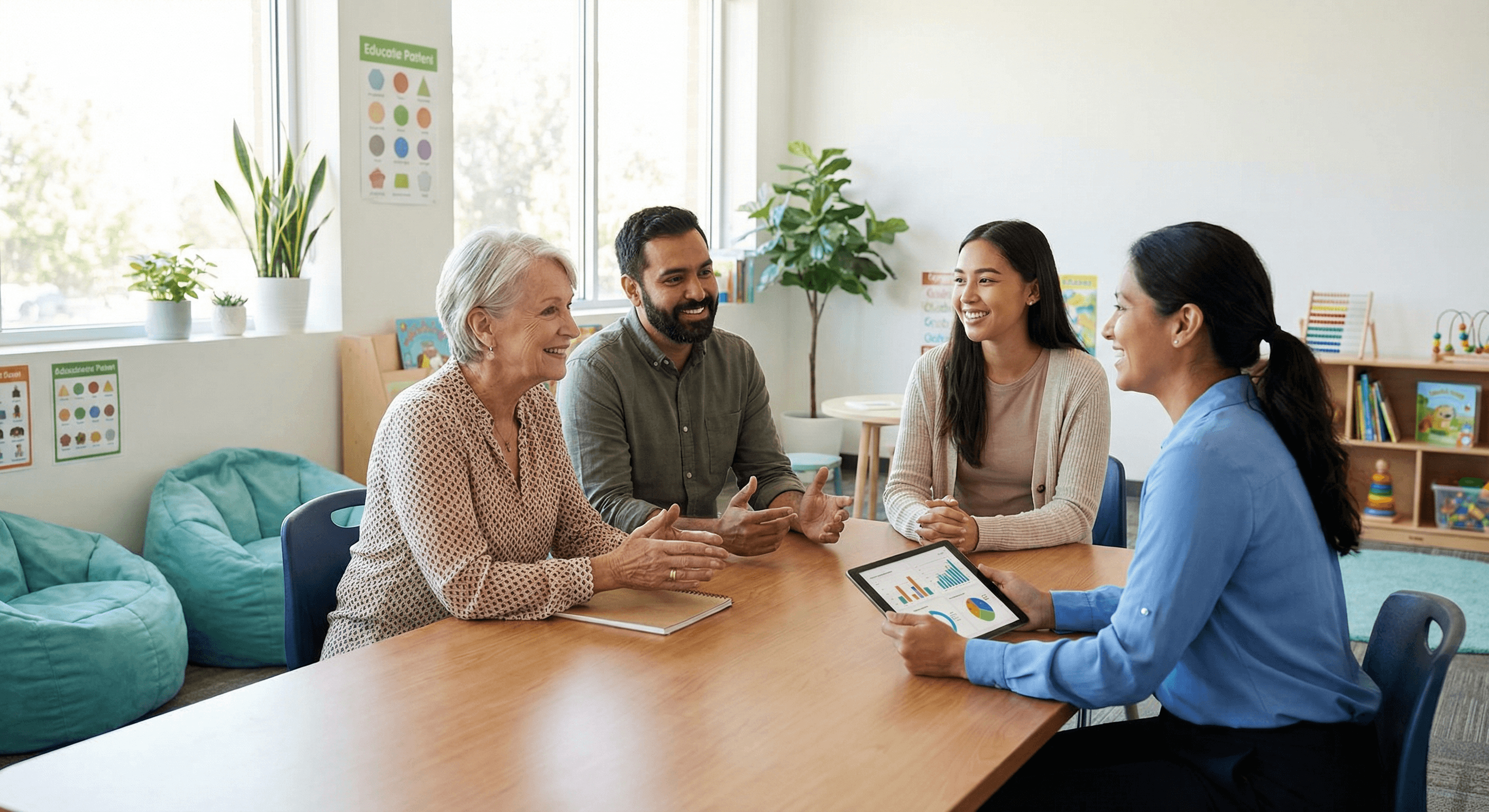 Équipe de crèche en réunion autour du suivi vaccinal